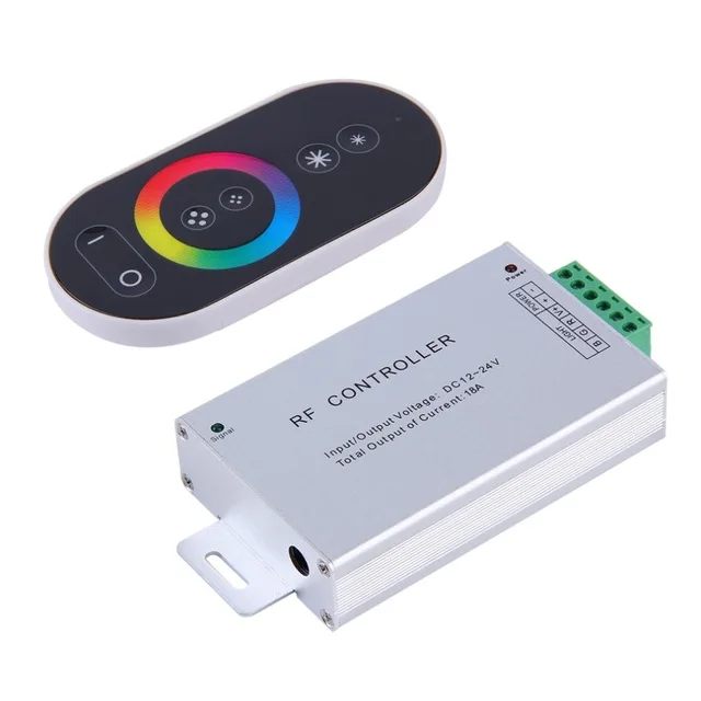 cheap 2017 New Useful 6 Key RGB DC 12 24V Touch Panel Aluminum Wireless LED RF Remote Controller Brand New