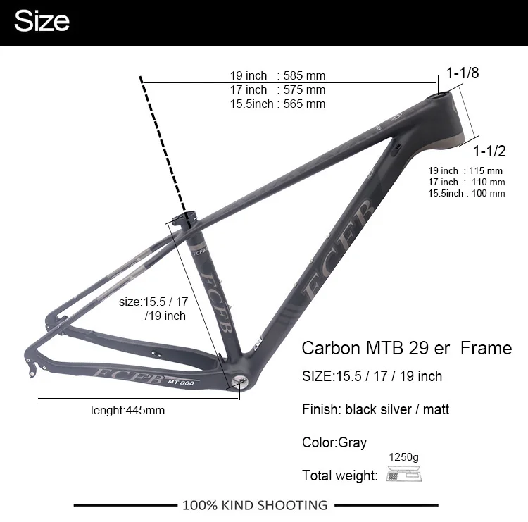 Discount 2017 FCFB mtb frame mtb bike frame carbon mountain carbon frame 29er*15.5" 17/19inch carbon handlebar seatpost stem saddle 2