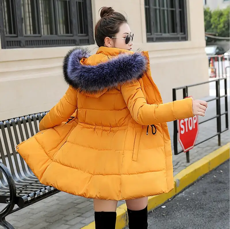 Зимняя женская куртка, темперамент, Модный Плащ, парка, женский пуховик, зимнее пальто, теплая куртка, Женское пальто, chaqueta mujer - Цвет: yellow