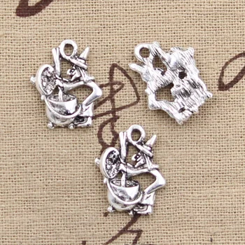 

30pcs Charms Witch Refining Drugs 19x15mm Antique Silver Color Plated Pendants Making DIY Handmade Tibetan Silver Color Jewelry