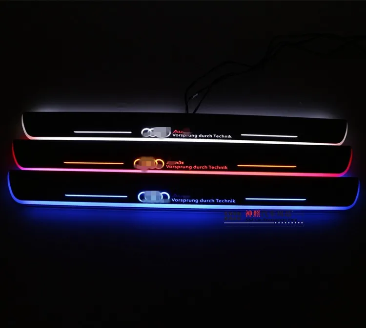 EOsuns LED Moving Door Scuff Door Sill Light Nerf Bars Running Boards For Audi A3 S3