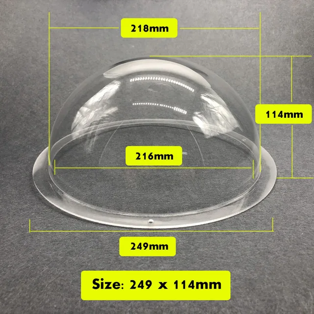 249*114mm CCTV Dome Camera Accessories Clear Color Acrylic Housing 9