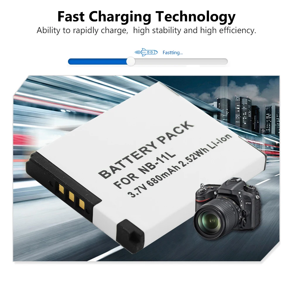 1/2 штук 3,7 V 680 мАч литиевые батареи NB-11L NB11L NB 11L для Canon IXUS 125 HS/IXUS 132/IXUS 133/IXUS 135/IXUS 140/IXUS 145