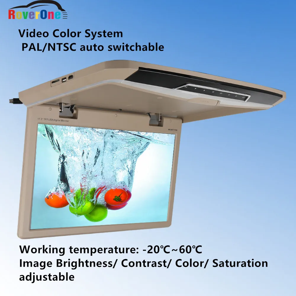 

17.3'' HDMI Coach Bus Roof Mount Car LCD Monitor Flip Down Screen Overhead Multimedia Video AD Player Ceiling Roofmount Display