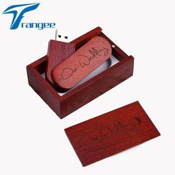 

10PCS/LOT customer Creative Original Rosewood usb + Box pen drive 8GB 16gb 32gb usb Flash Drive Bulk Memory Stick wedding Gifts