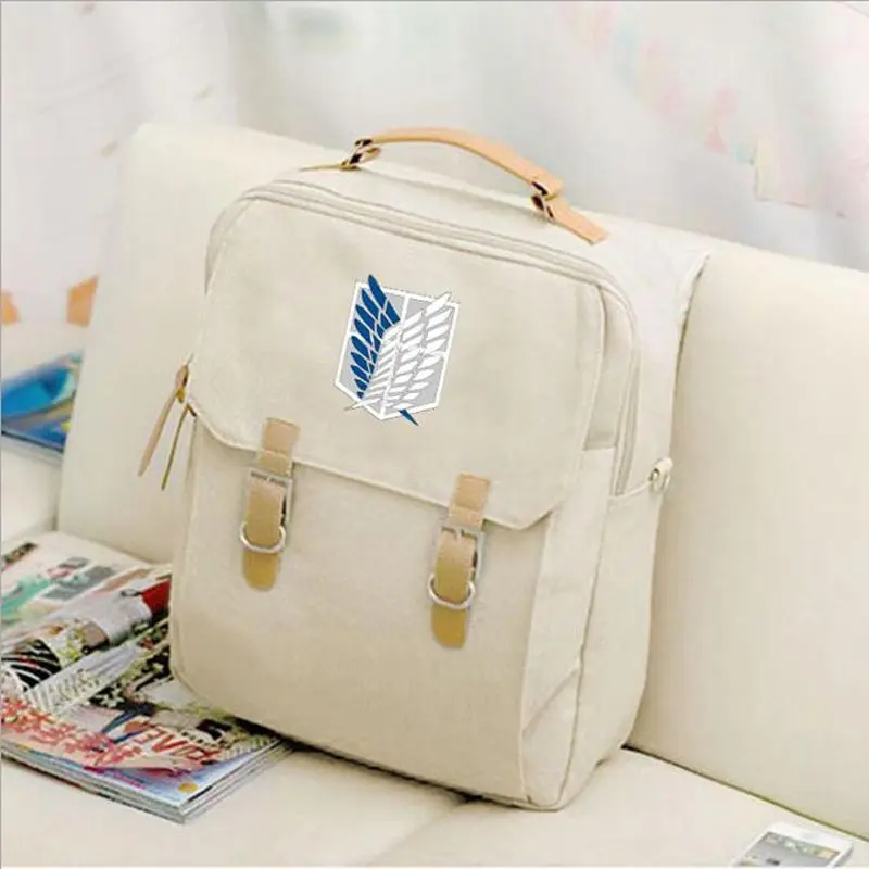 

2018 Canvas Preppy Style Backpack Hot Anime Attack On Titan Women Mochila Backpacks Student School Bags for Teenagers Girls