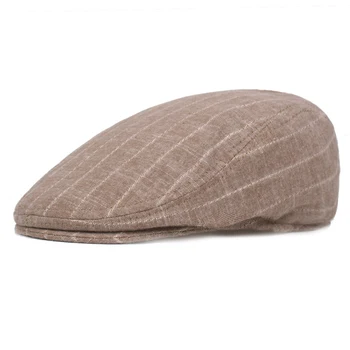

HT1712 Retro Painter Artist Newsboy Ivy Cap Beret Caps Hats Summer Cotton Flat Caps Striped Duckbill Gastby Caps Men Women Beret