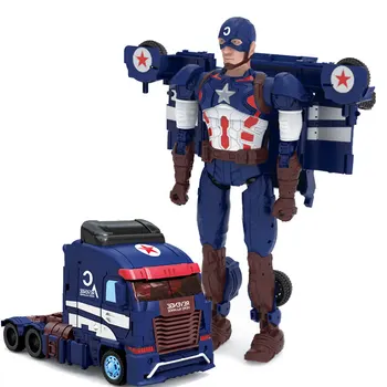 

Children Robot Toy Transformation Super Hero Captain America Figure Toy Robot Car ABS Plastic Model Action Figure Toy for Child