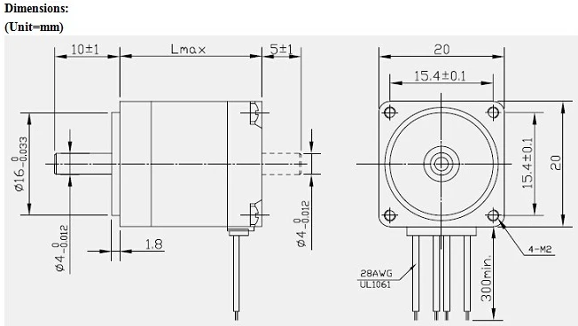 JKM NEMA8 1.8&deg;20 Hybrid Stepper Motor Two Phase 30mm Motor For CNC Mill Router 