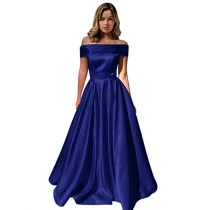 satin prom dress New Women Prom Dresses Formal Party Gowns A Line Satin Evening Gowns Pleated  Night Club Outfits gold prom dress