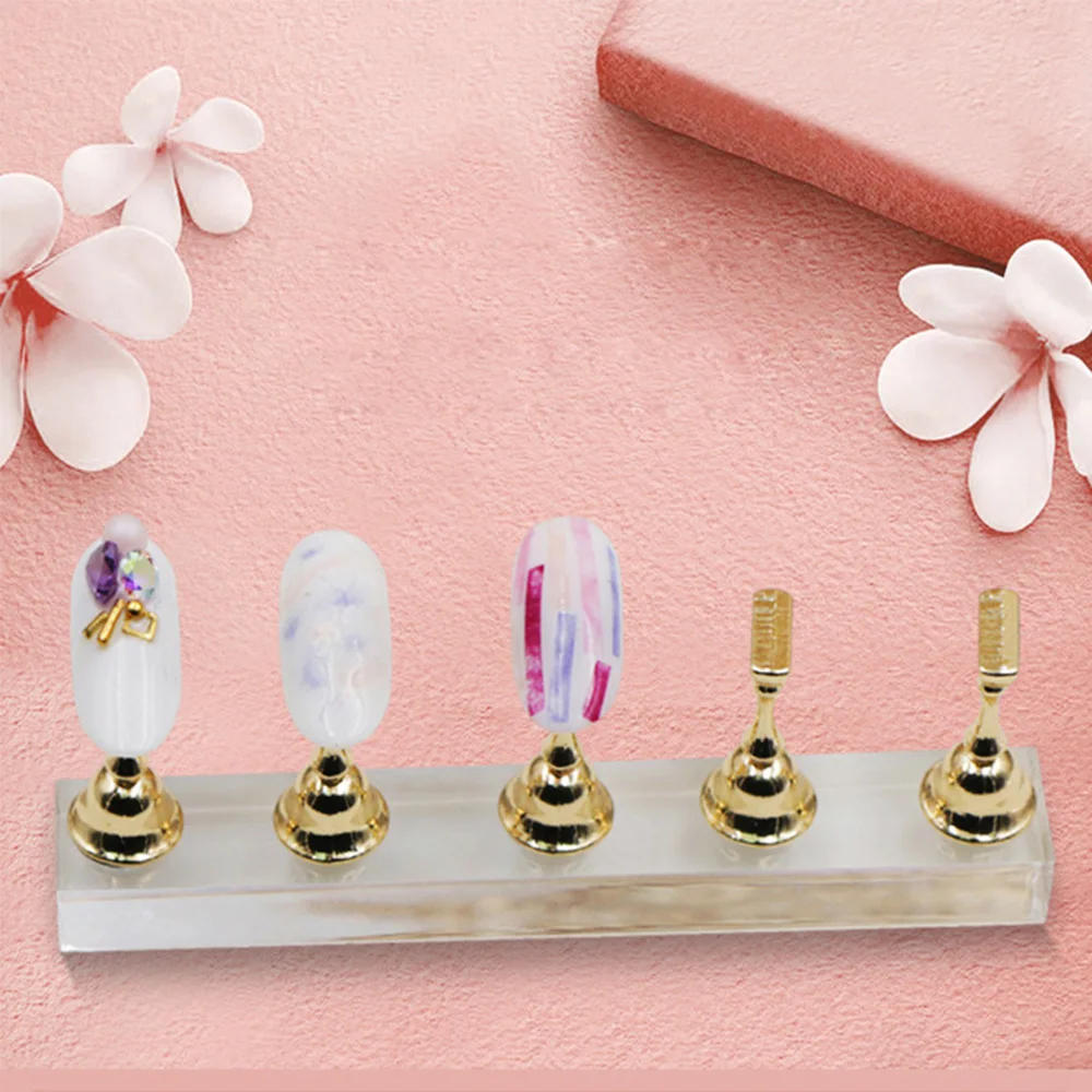 

Transparent Acrylic False Nail Tips Display Stand Holder False Nail Stand Manicure Nail Displayer Nail Practice Show Board