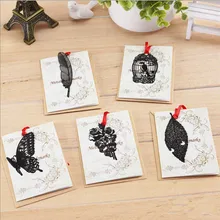 1 шт. креативные канцелярские принадлежности DIY винтажные Ретро металлические закладки черная птица бабочка цветок лист Закладка Подарок, школьные принадлежности