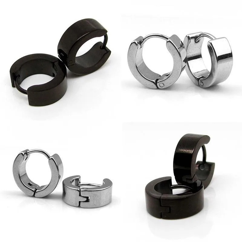 Cool Men Stainless Steel Round Huggie Hoop Earrings Small Circle Cool Men Stainless Steel Round Huggie Hoop Earrings Small Circle Loop Earring Ear Stud Fashion Jewelry Accessories Penntes In From
