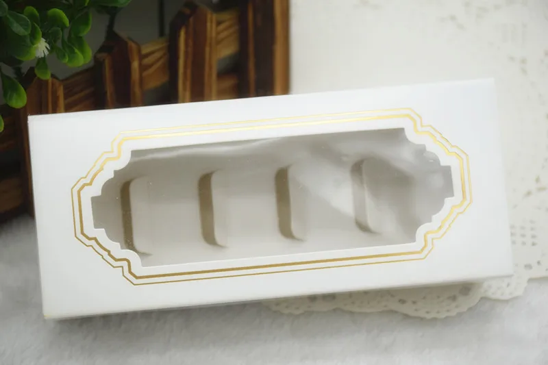 Крафт-бумага ПВХ пластиковые окна Макарон коробка 15,7*5,2*6,8 см креативная упаковочная коробка с бантом Dec прямоугольная коробка для печенья