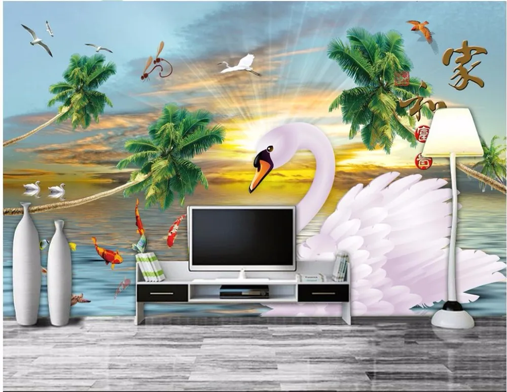 

3d wallpaper custom photo Swan lake landscape background wall home decor living room 3d wall murals wallpaper for walls 3 d