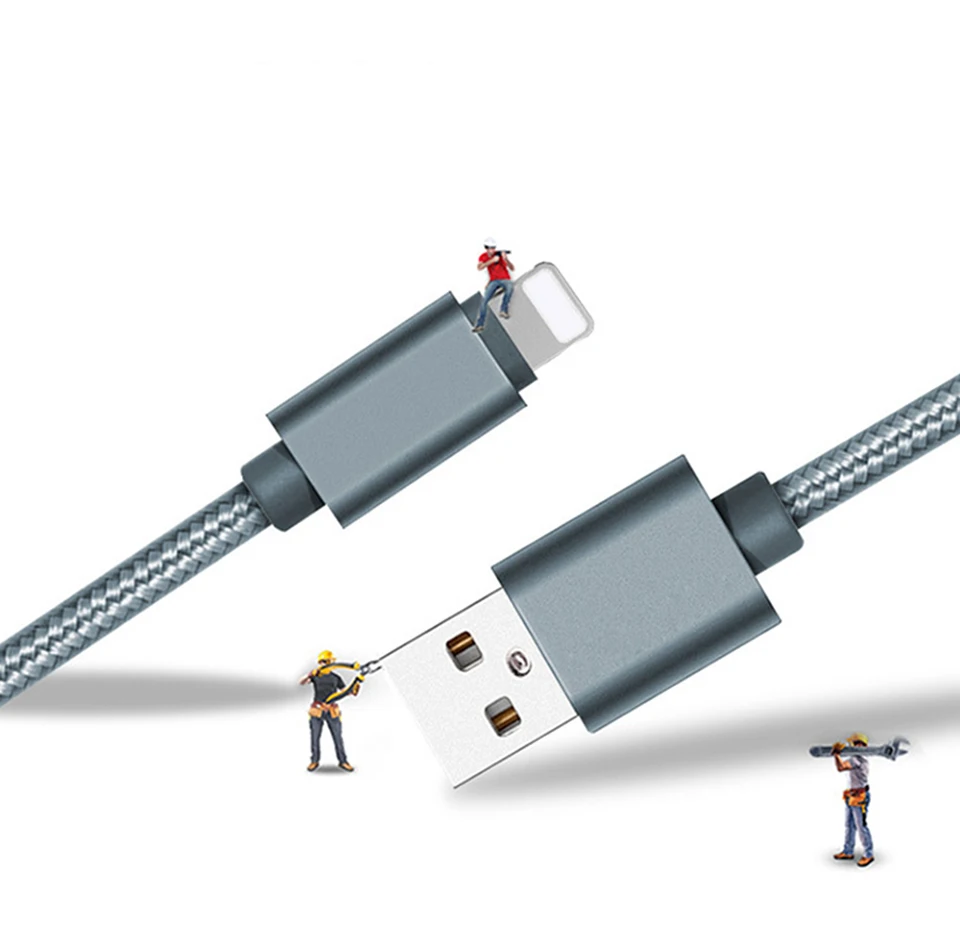 USB кабель с нейлоновой оплеткой для мобильного телефона, Micro usb type-C кабель для зарядки iPhone X 6 6s 7 8 ipad samsung 6 Кабели для зарядки