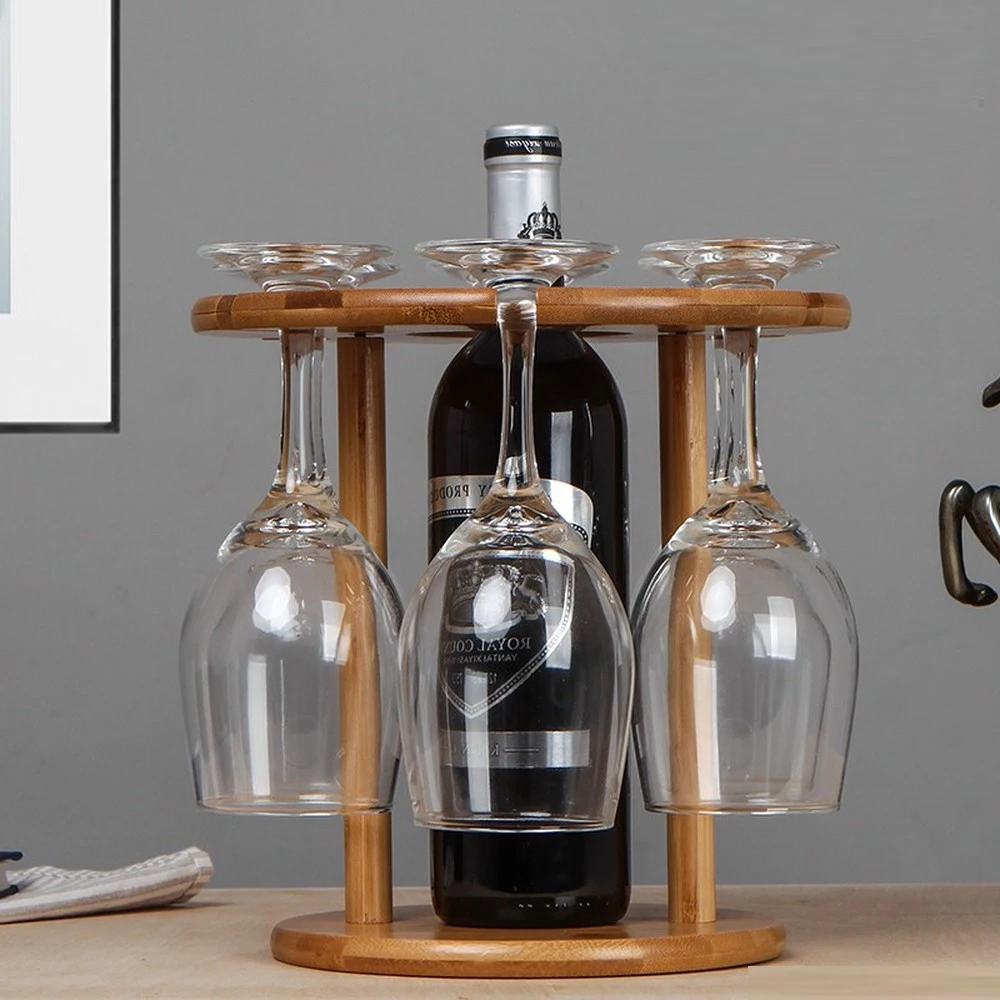 

Creative goblet hanger shelf adornment grape red wine cup rack solid wood simple living room wine bottle rack wx6291135