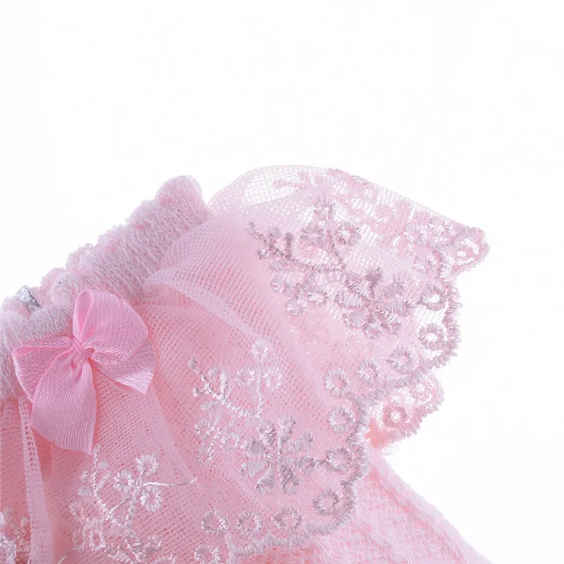 Высокое качество мягкая тонкая летняя одежда для маленьких девочек Детские хлопковые носки с кружевными оборками розовый принцесса сетки