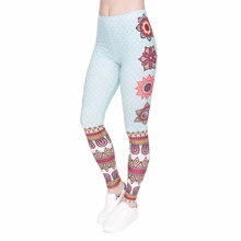 Женские леггинсы с рисунком мандалы и белых точек, модные обтягивающие леггинсы с высокой талией, женские штаны для фитнеса