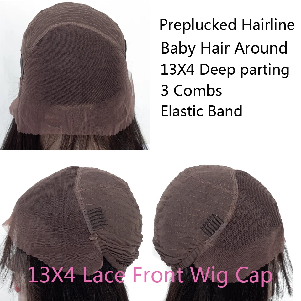 Brazilian 360 Lace Frontal Wig Pre Plucked With Baby Hair Deep Part 13x4 Lace Front Human Hair Wigs Straight Remy Wig..