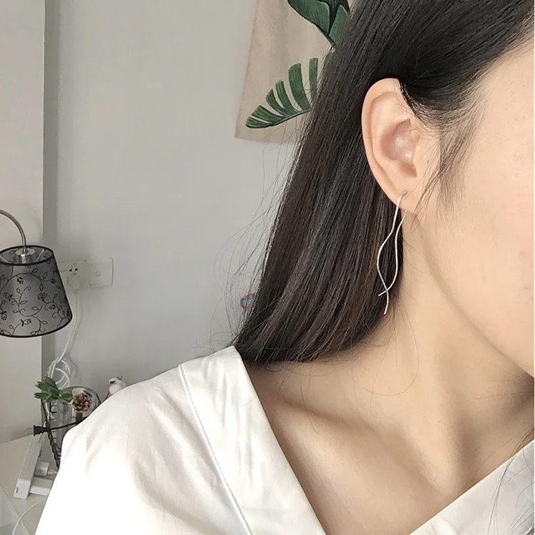 

Free Shipping Distribution, New Fashion Earrings Exaggerated S Hook Type Symmetrical Tassel Earrings Wholesale Gifts