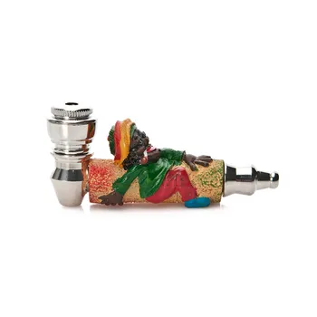 

2Pcs/lot Mixed Color Old Man Resin With Metal Smoking Pipe Cigarette Tobacco Pipe Shisha Hookah Accessories Pipe Christmas Gift