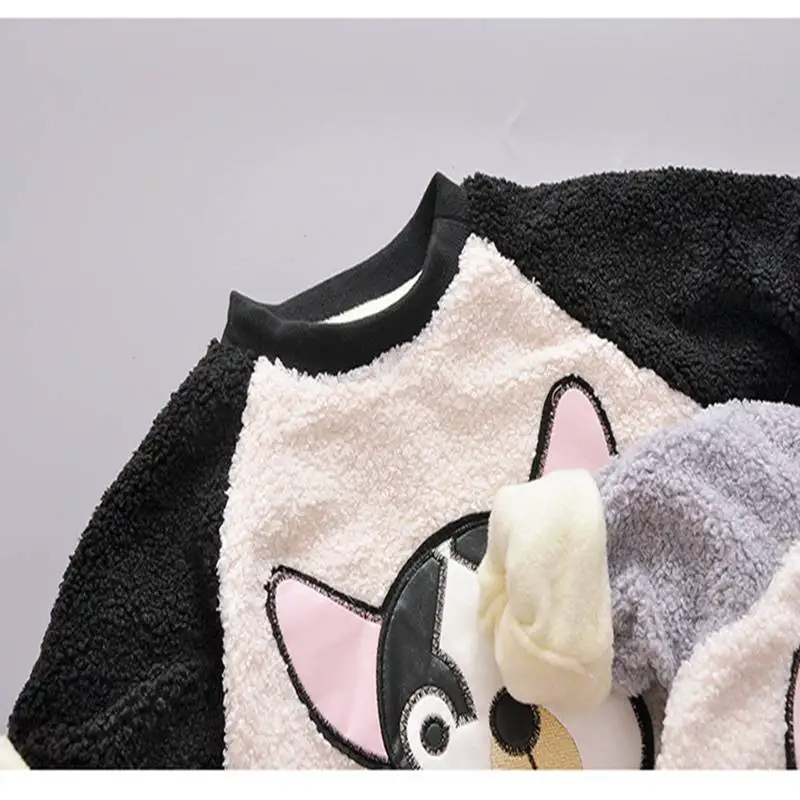 Winter Warm Thick Fleece Baby Sweaters Infant Cute Cartoon Animal Little Dog Kids Pullover Long Sleeve T-shirts Toddler Blouse (14)