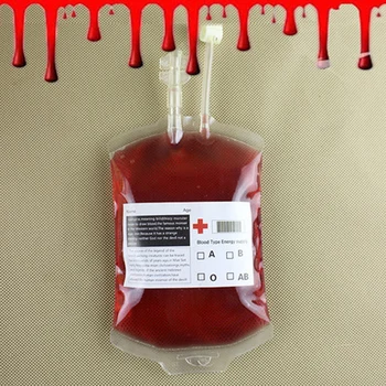 

250ml Transparent Blood Bag PVC Reusable Blood Energy Drink Bag Halloween Decor Vampire Props Party Supplies