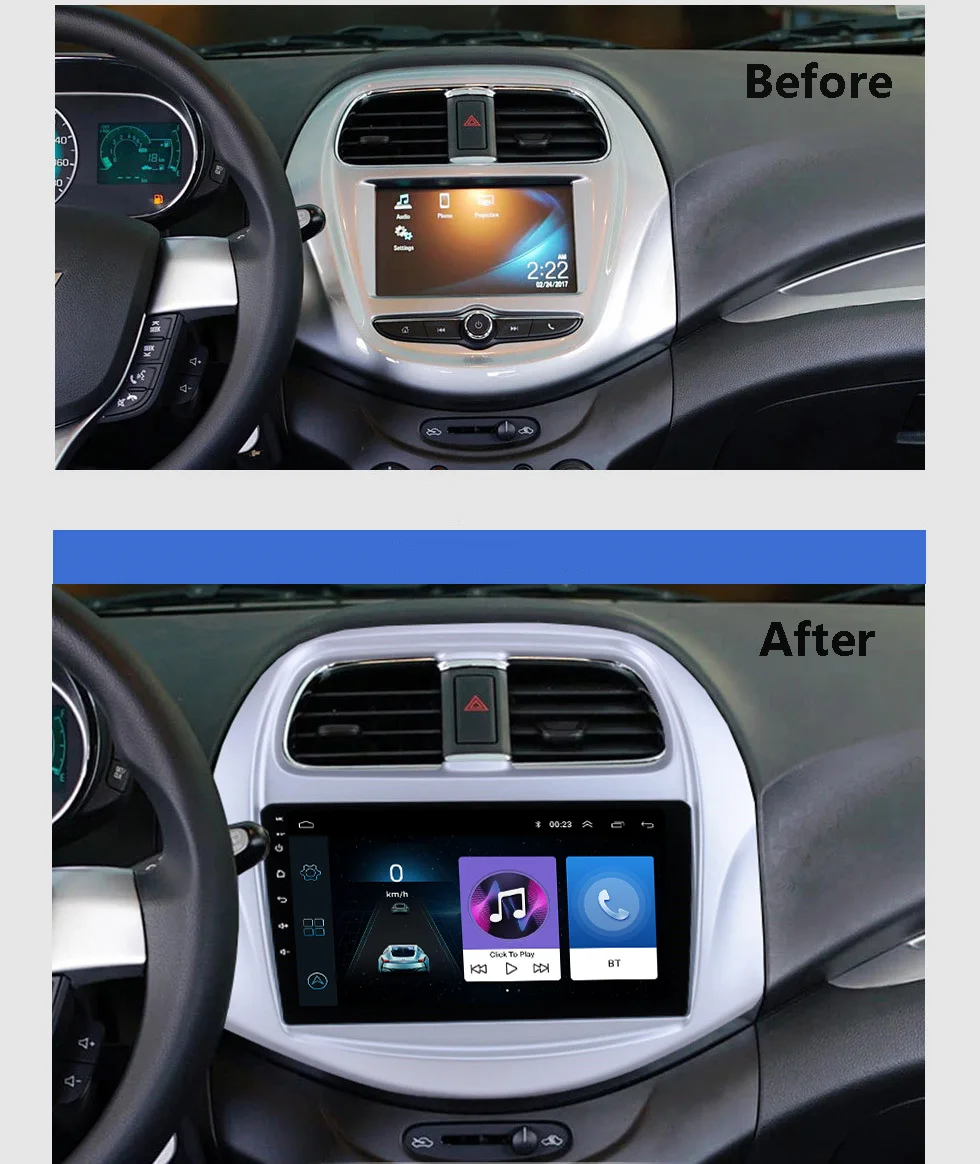 Flash Deal 9 inch 2.5D IPS Tempered HD multi-touch screen Android 8.1 NAVI for Chevrolet spark 2018 with Bluetooth USB WIFI support 1
