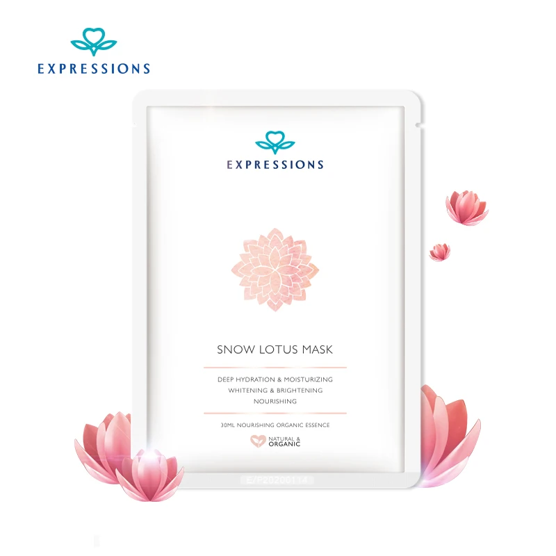 Expressions 100 Face Care Facial Mask Snow Lotus Essence Moisturizing Hydrating Face Mask Makeup Korean Cosmetic
