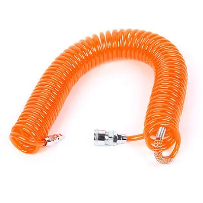 

Polyurethane Pneumatic Quick Connector Coiled Air Hose Tube Orange 9M 29.5Ft