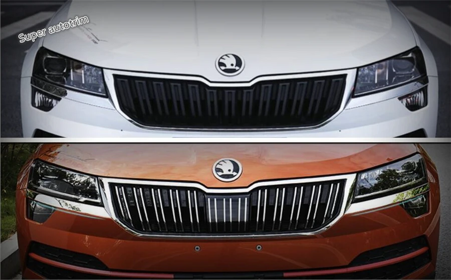 

Lapetus Front Head Lights Headlight Lamps Eyelid Eyebrow Frame Cover Trim Accessories Exterior Fit For Skoda Karoq 2018 2019 ABS