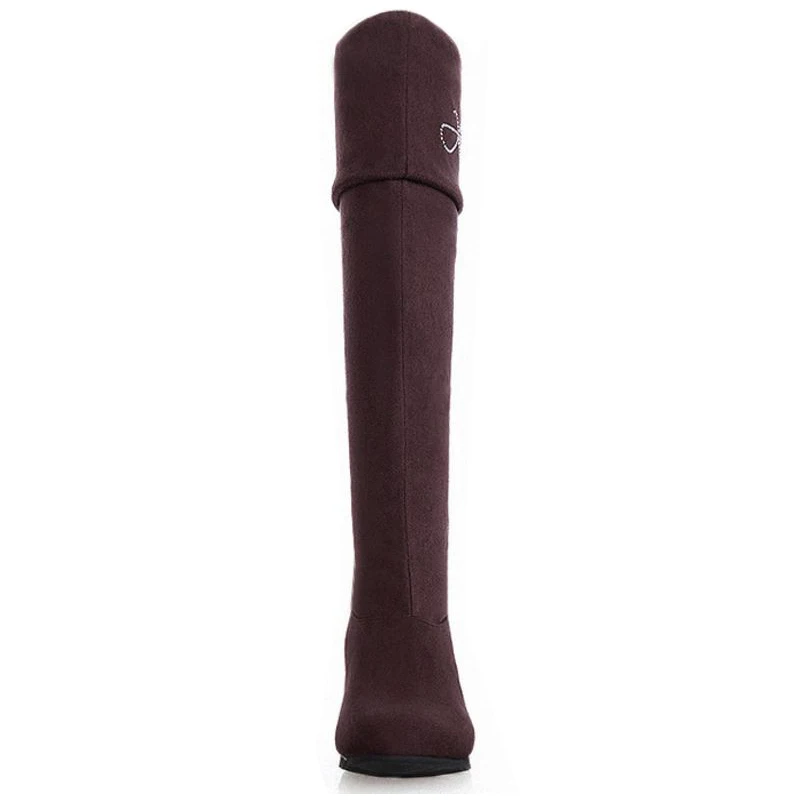 SJJH Women Long Riding Boots with Round Toe Height Increasing Plush Over-the-Knee Boots Fashion Casual Shoes Large Size Q399 SJJH Women Long Riding Boots with Round Toe Height Increasing Plush Over-the-Knee Boots Fashion Casual Shoes Large Size Q399