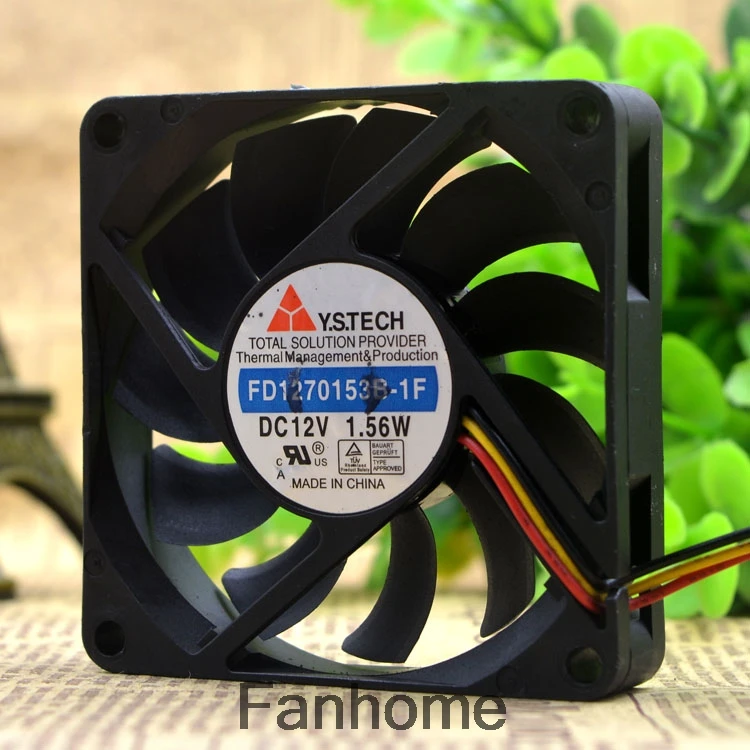Y.S.TECH FD127015LB 7CM 7015 12V 0.13A 3-wire double ball mute Cooling fan