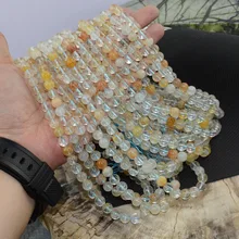 Натуральный бразильский топаз россыпью круглые бусины 6 мм, 8 мм