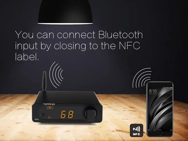 Топ MX3 PCM5102A 24 бит/192 кГц NFC встроенный bluetooth-приемник ЦАП усилитель для наушников