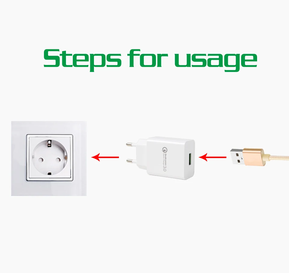 Quick Charge QC 3.0 USB Mobile Phone Chargers EU Conversion Plug Adapter Travel Wall For Universal Mobile Phone Fast Charging (11)