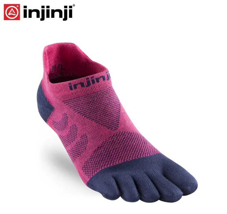 Injinji Toe носки женские ультра беговые носки без шоу Coolmax пять пальцев женские - Цвет: Pink