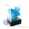 Bescon Gemini Glowing Polyhedral Dice 7pcs Set ICY ROCKS, Luminous RPG Dice Set d4 d6 d8 d10 d12 d20 d%, Brick Box Packaging 4