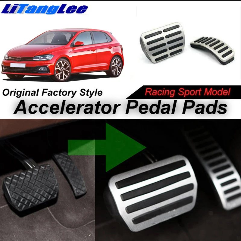 

LitangLee Car Accelerator Pedal Pad Cover Sport Racing For Volkswagen VW Polo MK6 2018~Onwork AT Foot Throttle Pedal Cover