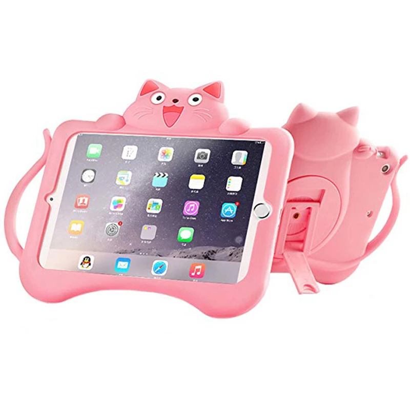 Case For iPad  mini 1234 Kids Girls Boys Cute Cat  3D  