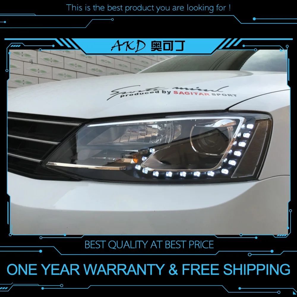 AKD tuning cars Headlight For VW Jetta MK6 Headlights LED DRL Running