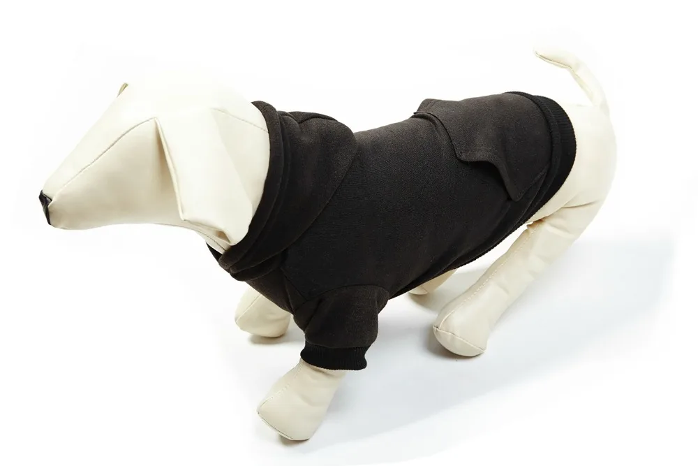 Черный Дешевые Весна собака Пальто для будущих мам щенок свитер рубашка Pet Одежда флисовая толстовка с карманом