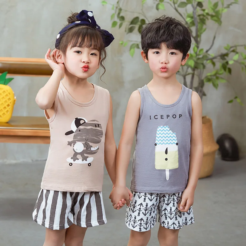 

Children Girl Boy Clothing Sets Summer Short Sleeve T-shirt + Shorts Kids Clothes Toddler Boy Outfits Sport Suits