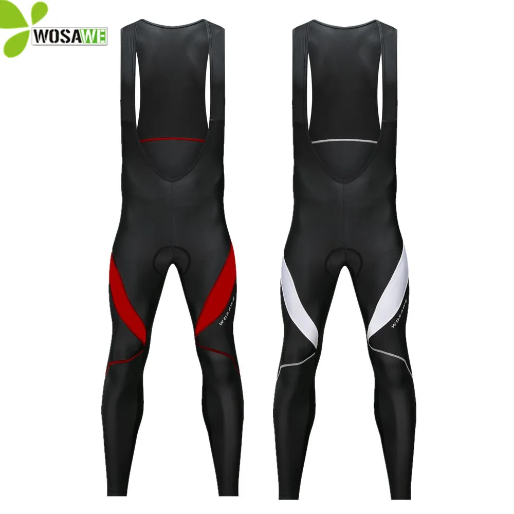 WOSAWE Gel Pad Thermal Cycling Pants Men Thin Fleece Bib Trousers Reflective MTB Bike Tights Clothing Cycle Sports Pants M-3XL WOSAWE Gel Pad Thermal Cycling Pants Men Thin Fleece Bib Trousers Reflective MTB Bike Tights Clothing Cycle Sports Pants M-3XL