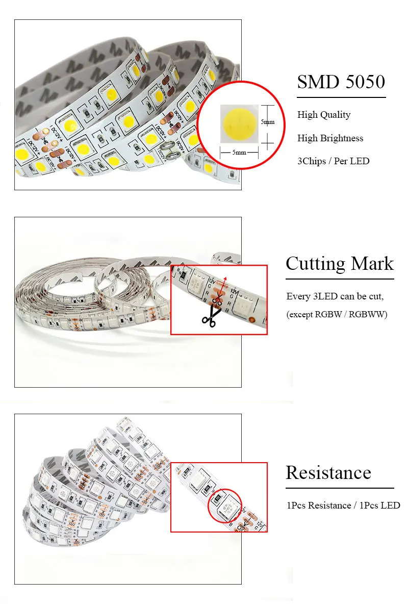 5050 SMD светодиодные полосы света 12 В DC Фон ПК компьютер полосы света водостойкий 500 см гибкая лента лампа чехол клей