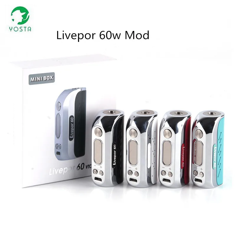 

Electronic Cigarette Mod Yosta Livepor 60w Mod 1500mAh Battery Built-in Temperature Control Vape Box Mod 60w zinc alloy