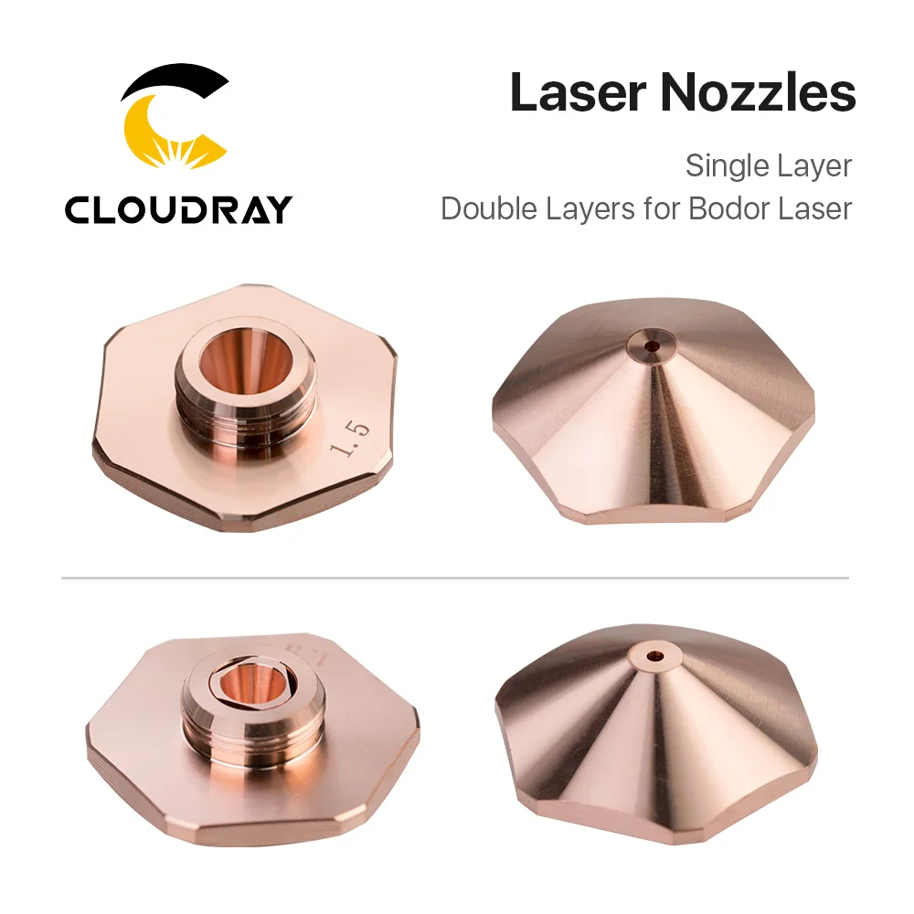 

Cloudray Bodor Laser Nozzles Single Layer/Double Layers Dia.32mm Caliber 0.8 - 4.0mm for Bodor Empower Fiber Laser Cutting Head