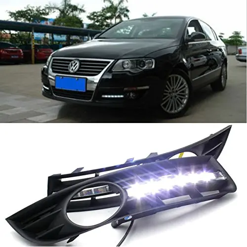 2Pcs LED DRL Light Grill Daytime Running Light with Grille With Fog