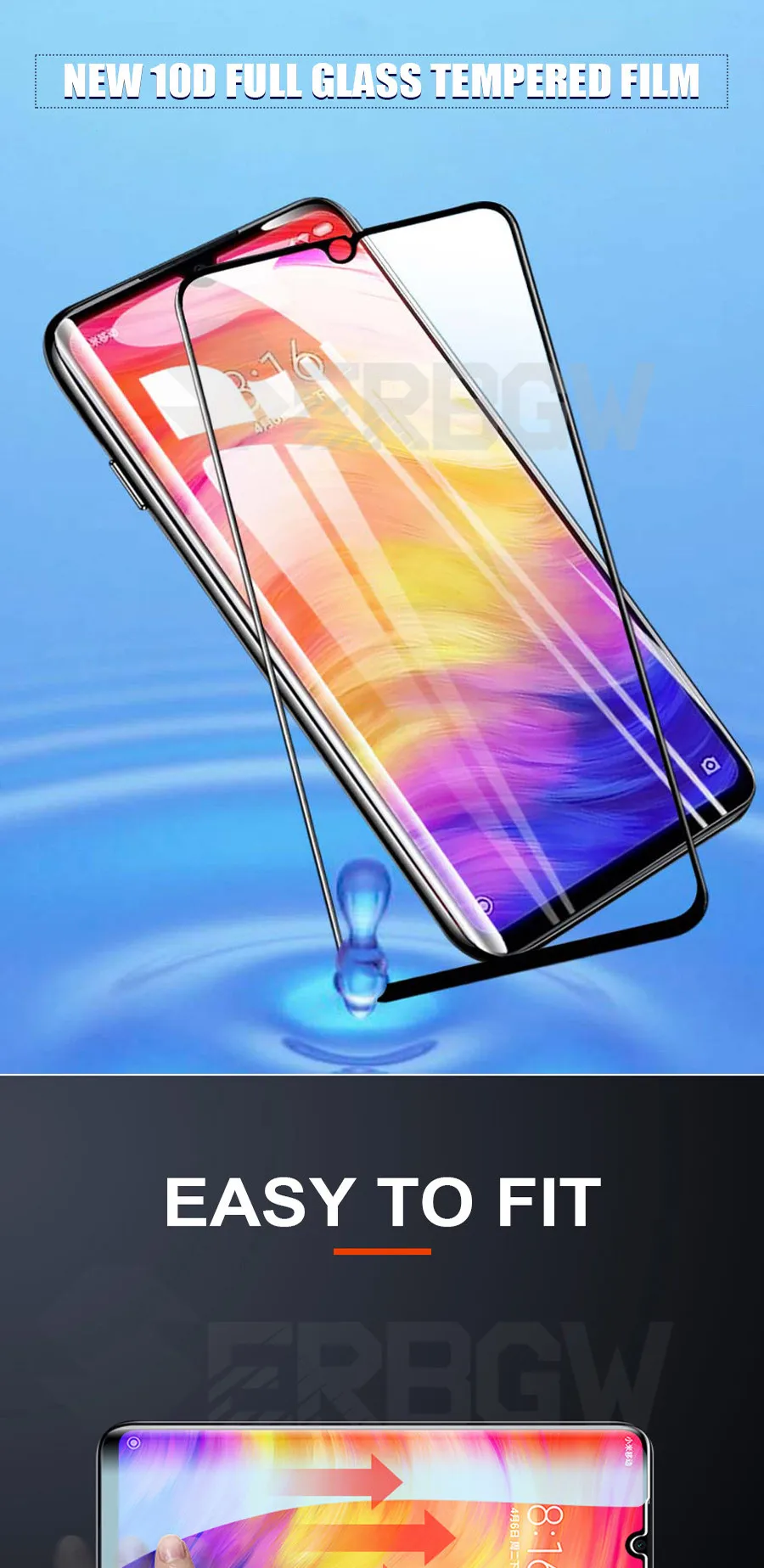 10D полностью клеящееся закаленное стекло для Xiao mi Red mi 7 Note 7 Note7 Защитная пленка для экрана для Xiaomi mi 9 mi 9 SE 9se Toughend glass